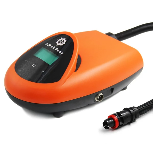 Hordozható elektromos 20 PSI nagynyomású légkompresszor felfújó és leeresztő szivattyú 7 fúvókával - Narancs