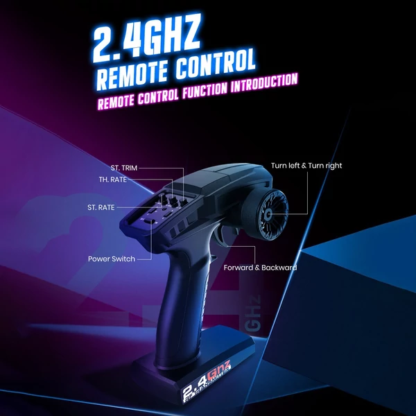 1/14 2.4GHz 45km/h távirányítós autó 4WD mászóautó - Kék, 2 akkumulátor