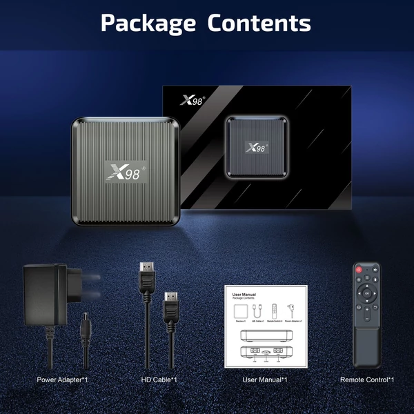 X98Q Android 11.0 Smart TV Box Amlogic S905W2 UHD 4K médialejátszó 2.4G/5G kétsávos WiFi AV1 VP9 H.265 dekódoló távirányító - 8GB