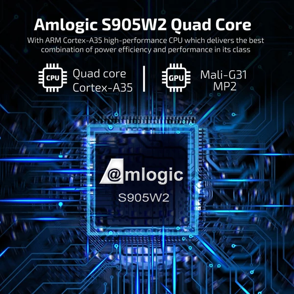 X98Q Android 11.0 Smart TV Box Amlogic S905W2 UHD 4K médialejátszó 2.4G/5G kétsávos WiFi AV1 VP9 H.265 dekódoló távirányító - 8GB