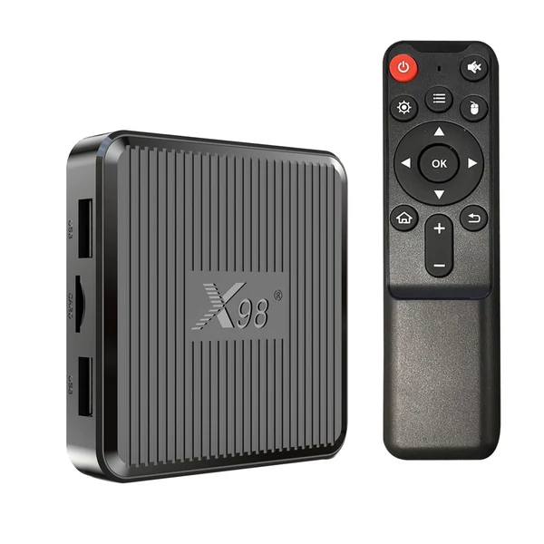 X98Q Android 11.0 Smart TV Box Amlogic S905W2 UHD 4K médialejátszó 2.4G/5G kétsávos WiFi AV1 VP9 H.265 dekódoló távirányító - 8GB
