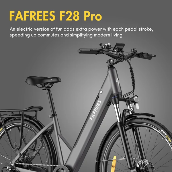 FAFREES F28 Pro 27,5*1,75 hüvelykes elektromos városi kerékpár, 250 W-os motor, 90-100 km-es hatótávolságú Smart APP elektromos kerékpár állítható szárú automatikus tempomattal - Kék