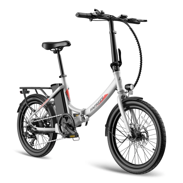 FAFREES F20 Light Összecsukható városi E-bike 20*1,95 hüvelykes gumiabroncs 250W motor 90-100km Max tartomány 7 sebességváltó LCD kijelzővel hátsó fogasléc - Fehér