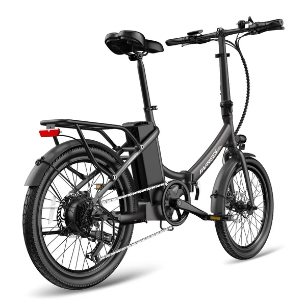 FAFREES F20 Light Összecsukható városi E-bike 20*1,95 hüvelykes gumiabroncs 250W motor 90-100km Max tartomány 7 sebességváltó LCD kijelzővel hátsó fogasléc - Fekete