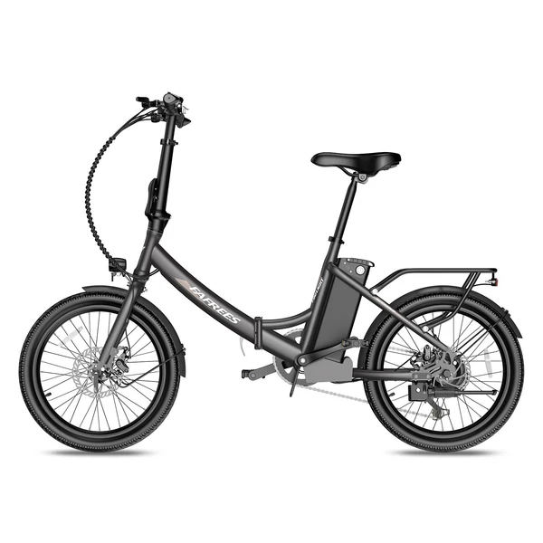 FAFREES F20 Light Összecsukható városi E-bike 20*1,95 hüvelykes gumiabroncs 250W motor 90-100km Max tartomány 7 sebességváltó LCD kijelzővel hátsó fogasléc - Fekete