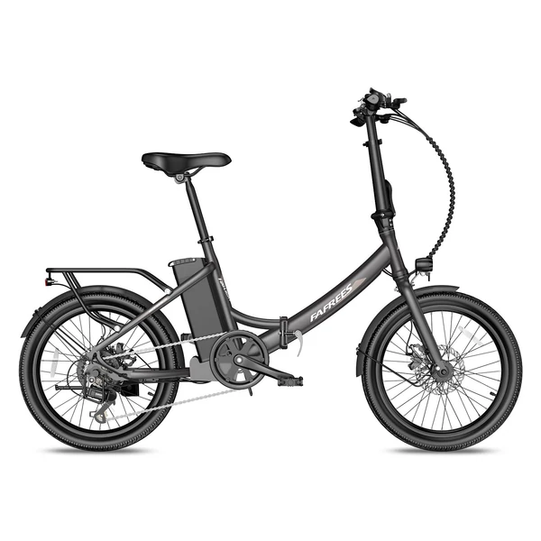 FAFREES F20 Light Összecsukható városi E-bike 20*1,95 hüvelykes gumiabroncs 250W motor 90-100km Max tartomány 7 sebességváltó LCD kijelzővel hátsó fogasléc - Fekete