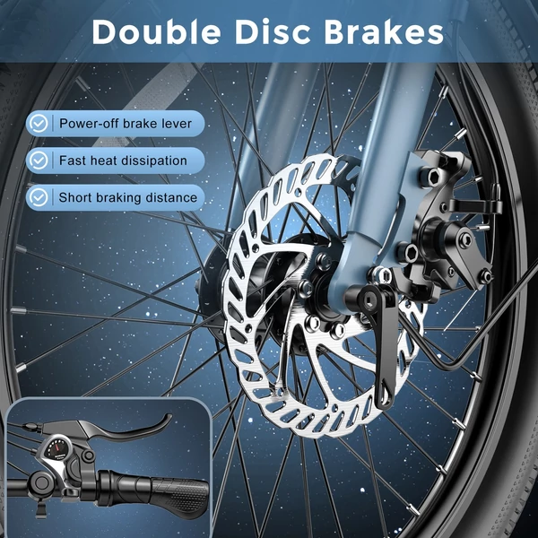 FAFREES F20 Light Összecsukható városi E-bike 20*1,95 hüvelykes gumiabroncs 250W motor 90-100km Max tartomány 7 sebességváltó LCD kijelzővel hátsó fogasléc - Kék