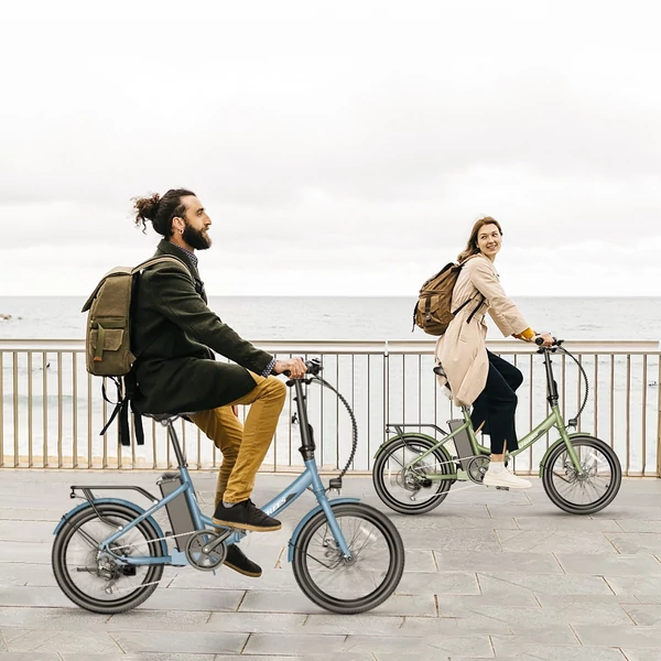 FAFREES F20 Light Összecsukható városi E-bike 20*1,95 hüvelykes gumiabroncs 250W motor 90-100km Max tartomány 7 sebességváltó LCD kijelzővel hátsó fogasléc - Kék