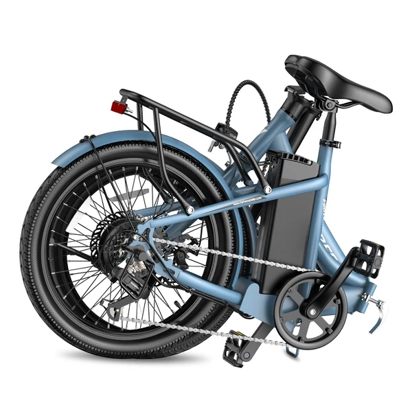 FAFREES F20 Light Összecsukható városi E-bike 20*1,95 hüvelykes gumiabroncs 250W motor 90-100km Max tartomány 7 sebességváltó LCD kijelzővel hátsó fogasléc - Kék
