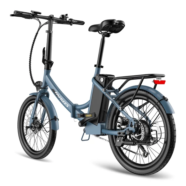 FAFREES F20 Light Összecsukható városi E-bike 20*1,95 hüvelykes gumiabroncs 250W motor 90-100km Max tartomány 7 sebességváltó LCD kijelzővel hátsó fogasléc - Kék
