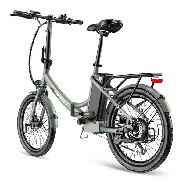 FAFREES F20 Light Összecsukható városi E-bike 20*1,95 hüvelykes gumiabroncs 250W motor 90-100km Max tartomány 7 sebességváltó LCD kijelzővel hátsó fogasléc - Zöld