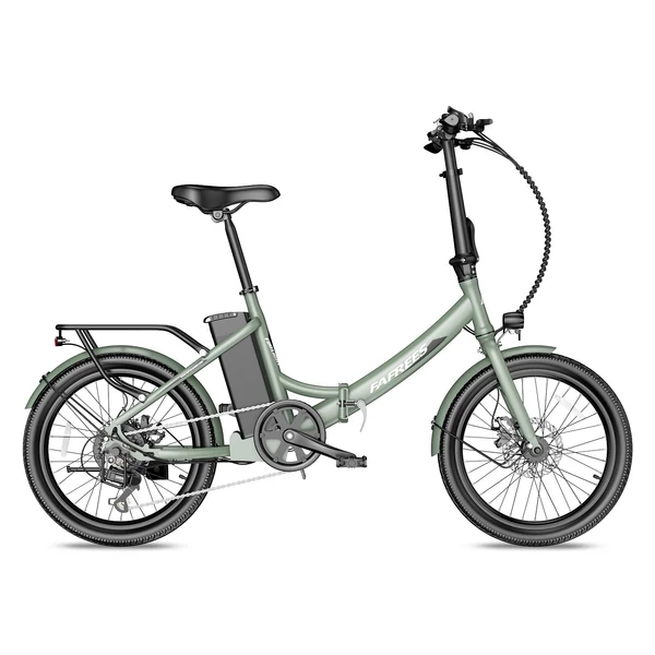 FAFREES F20 Light Összecsukható városi E-bike 20*1,95 hüvelykes gumiabroncs 250W motor 90-100km Max tartomány 7 sebességváltó LCD kijelzővel hátsó fogasléc - Zöld