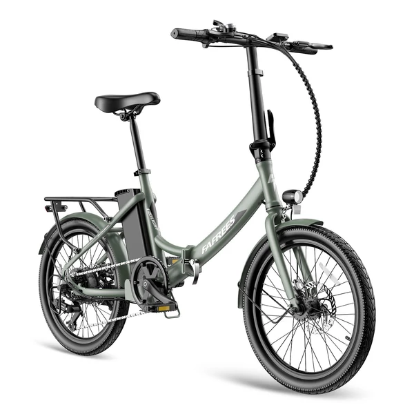 FAFREES F20 Light Összecsukható városi E-bike 20*1,95 hüvelykes gumiabroncs 250W motor 90-100km Max tartomány 7 sebességváltó LCD kijelzővel hátsó fogasléc - Zöld