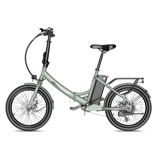 FAFREES F20 Light Összecsukható városi E-bike 20*1,95 hüvelykes gumiabroncs 250W motor 90-100km Max tartomány 7 sebességváltó LCD kijelzővel hátsó fogasléc - Zöld