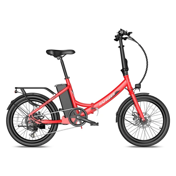 FAFREES F20 Light Összecsukható városi E-bike 20*1,95 hüvelykes gumiabroncs 250W motor 90-100km Max tartomány 7 sebességváltó LCD kijelzővel hátsó fogasléc - Piros