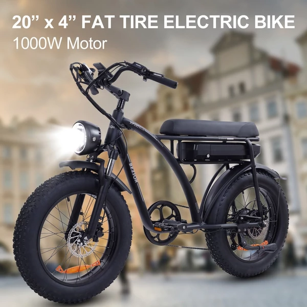 BEZIOR XF001 Plus elektromos 20*4,0 hüvelykes havas hegyikerékpár 1000 W motor 100 km maximális hatótáv 25°-os mászási képesség - Katonai zöld