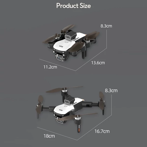 S2S kettős kamerás távirányítós drone WiFi FPV akadályok elkerülése tároló táskával - 4k, 1 akkumulátor