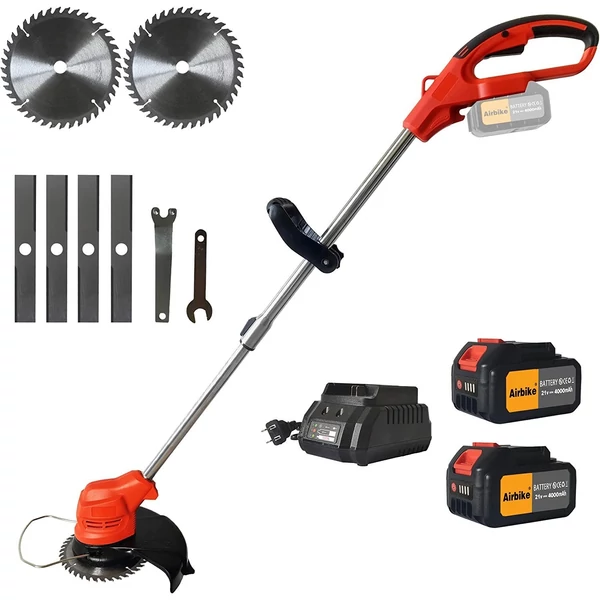 Akkus fűnyíró Weed Wacker 21V gyomirtó gép LCD képernyővel Könnyű, állítható magasságú fém vágópenge - 1 akkumulátor