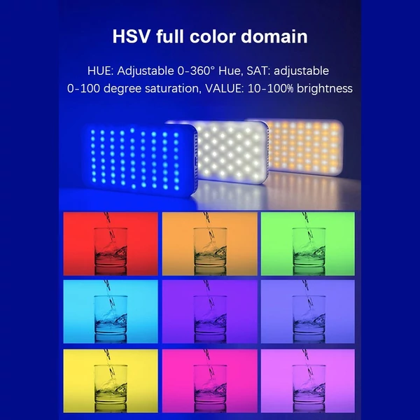 1,44 hüvelykes LCD LED fényű RGB mini fényképező lámpa