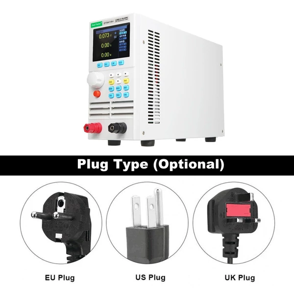 East Tester ET5411A+ programozható egycsatornás DC elektronikus terhelésű 500V 15A 400W teszter CC CV CR CP CC+CV CR+CV mód 2,8 hüvelykes TFT LCD képernyő akkumulátor és LED teszter