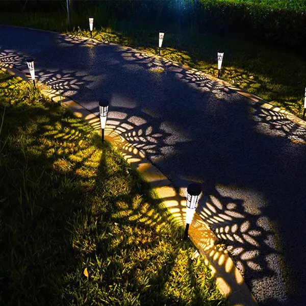 Napelemes fűnyíró lámpa kültéri ösvényen világos táj dekoratív kerti lámpák - Meleg fehér