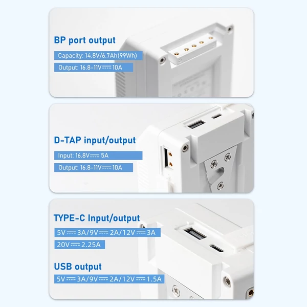 VILTROX BP-V99 6700 mAh lítium akkumulátor LCD képernyővel