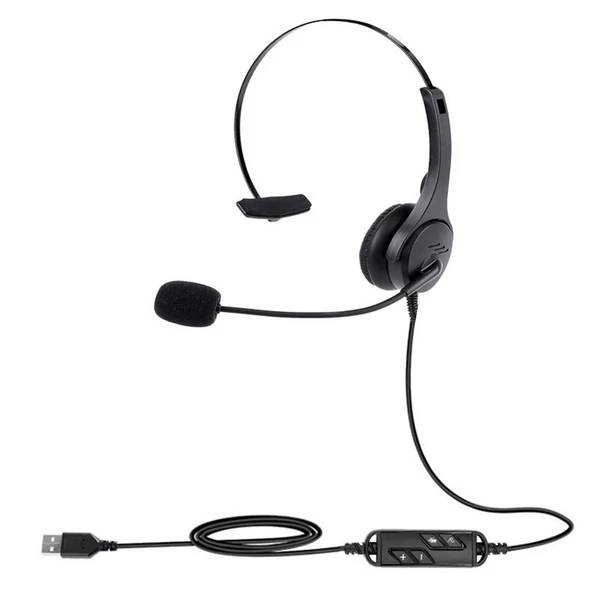 Egyoldalas USB vezetékes headset Call Center monó fejhallgató