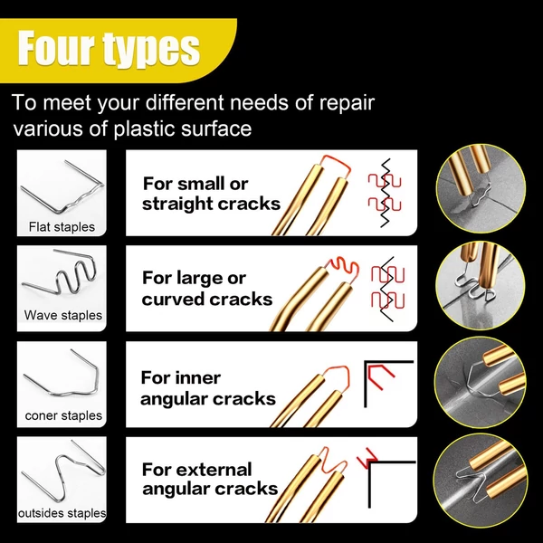 70 W-os műanyag hegesztőgép forró tűzőgép műanyag javító készlet