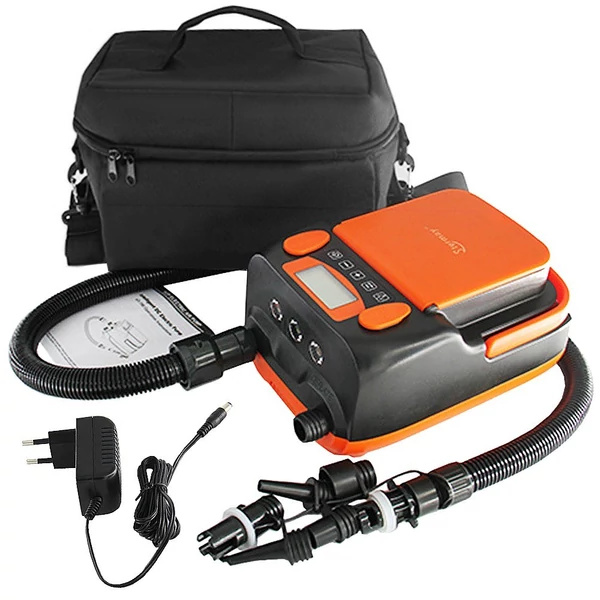 STERMAY 16PSI intelligens kétfokozatú levegőszivattyú 6 db fúvókával, LCD kijelzővel 6000 mAh elektromos szivattyú támogatja a felfújást és leeresztést