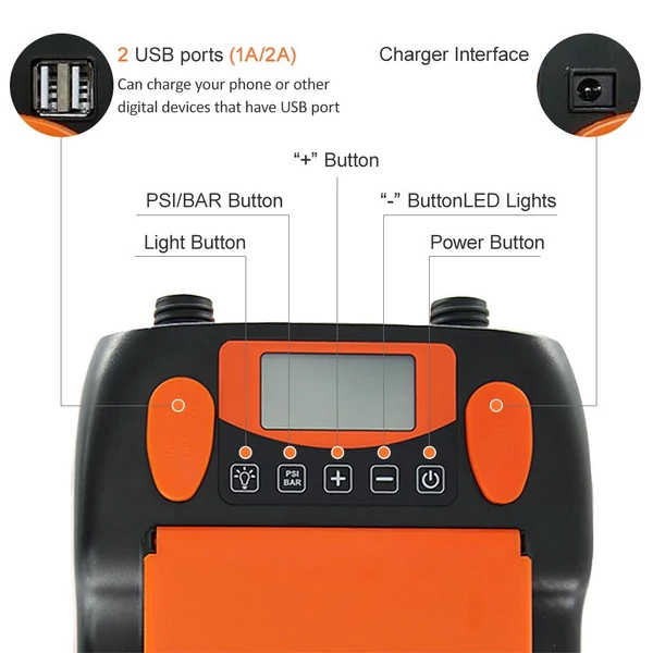 STERMAY 16PSI intelligens kétfokozatú levegőszivattyú 6 db fúvókával, LCD kijelzővel 6000 mAh elektromos szivattyú támogatja a felfújást és leeresztést