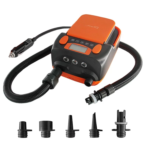 STERMAY 16PSI intelligens kétfokozatú levegőszivattyú 6 db fúvókával, LCD kijelzővel 6000 mAh elektromos szivattyú támogatja a felfújást és leeresztést