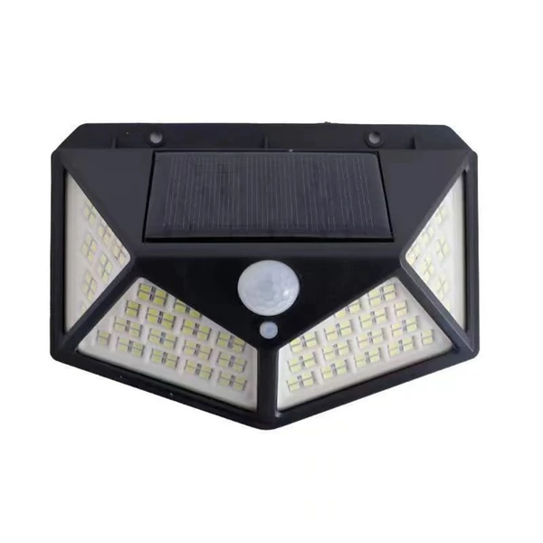 100 LED napelemes kültéri kerti lámpa, emberi test indukciós fali lámpa, újratölthető - 2 db