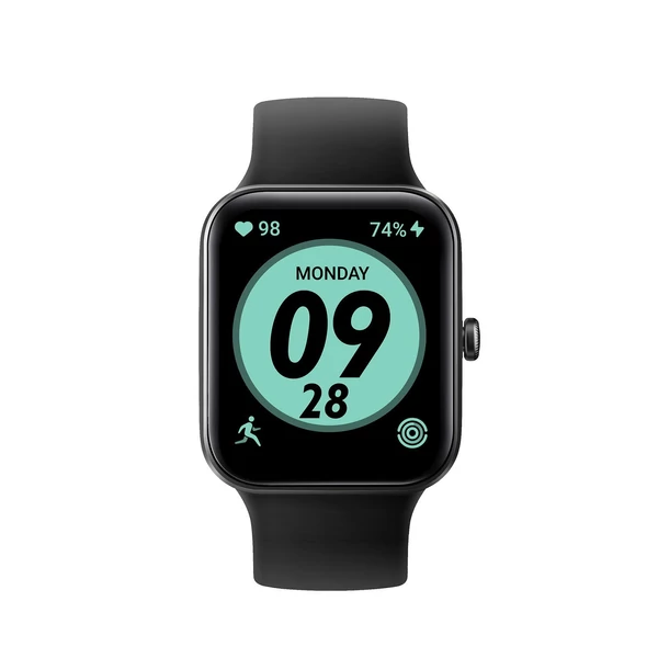 ID207 1,69 hüvelykes TFT-LCD képernyős okosóra fitneszkövető 5 ATM vízállóval - Fekete