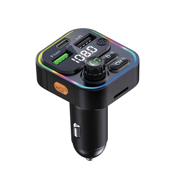 Erőteljes LED-kijelző, több portos USB gyorstöltő Autós BT FM MP3 lejátszó