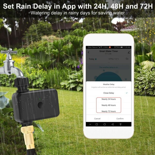 Tuya Wifi intelligens öntözési időzítő és vezérlőrendszer esőérzékelővel