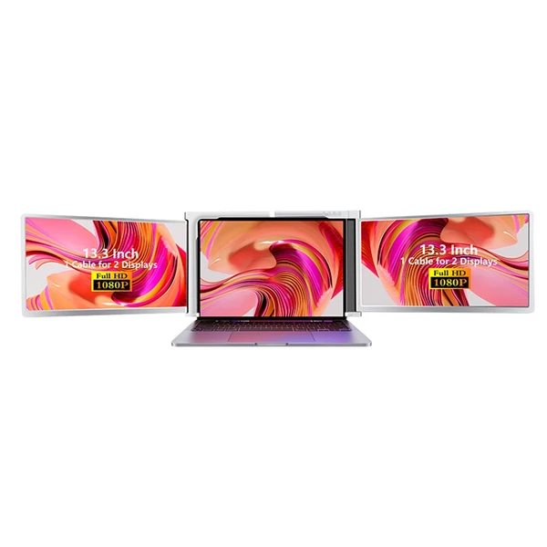 13,3 hüvelykes hordozható háromképernyős monitor laptop FHD bővítőképernyő (S400 16:9 képarány)