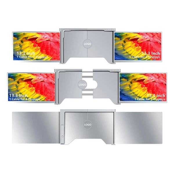 13,3 hüvelykes hordozható háromképernyős monitor laptop FHD bővítőképernyő (S400 16:9 képarány)