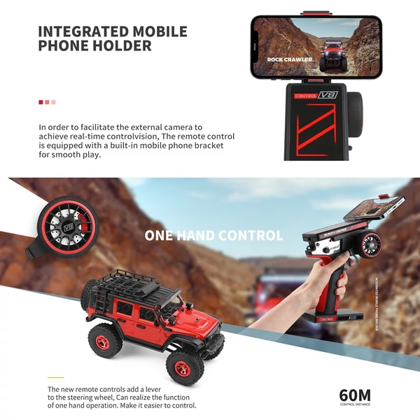 WLtoys 2428 1/24 2,4 GHz 4WD távirányító terepjáró autó - 1 akkumulátor