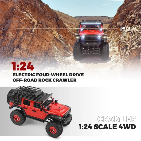 WLtoys 2428 1/24 2,4 GHz 4WD távirányító terepjáró autó - 1 akkumulátor