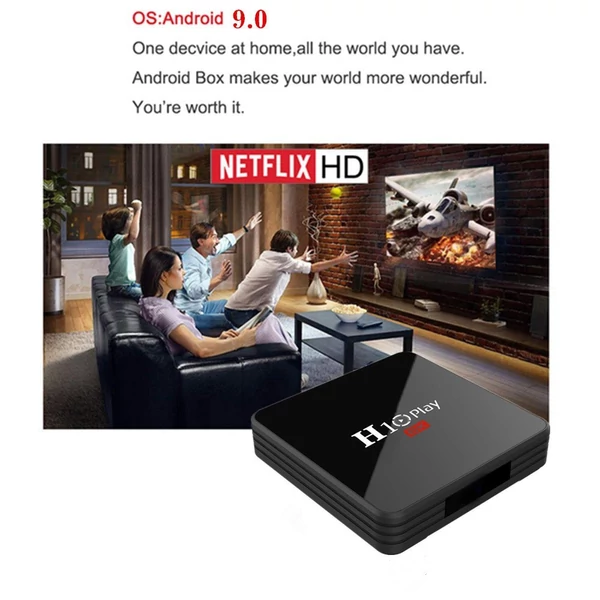 H10 PLAY Smart TV Box Android 9.0 Allwinner H6 Cortex-A53 négymagos 64 bites 2.4G WiFi támogatás TF kártya H.265 dekódoló 6K HD médialejátszó készlet - 4GB/64GB