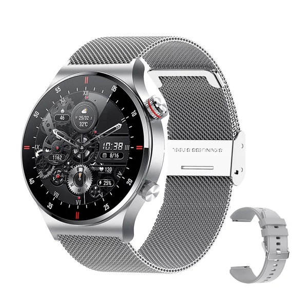 QW33 1,28 hüvelykes sport okosóra IP67 vízálló BT5.1 fitneszkövető többfunkciós, Android5.0/iOS10.0 kompatibilis - Ezüst, változat 3