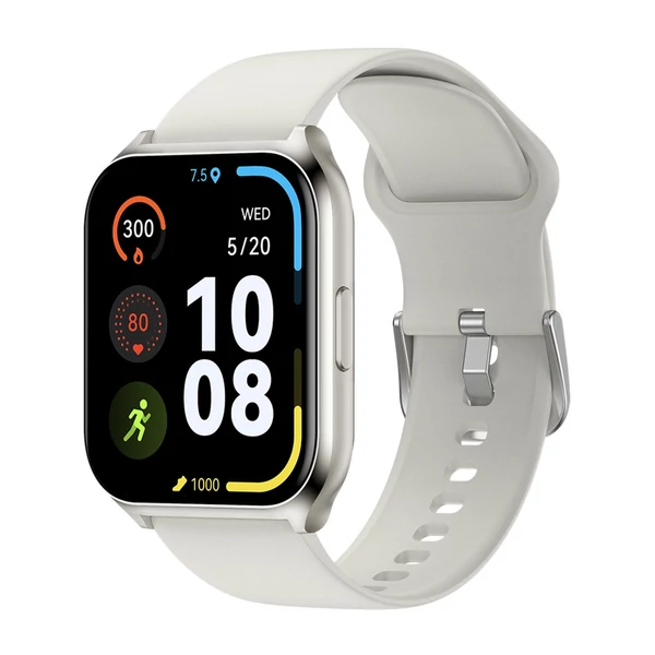 HAYLOU Smartwatch 2 Pro 1,85 hüvelykes érintőképernyős fitneszkövető pulzusszám-alváskövetéssel 100 sportolási mód hívásemlékeztető IP68 vízálló Android iOS-hez - Ezüst