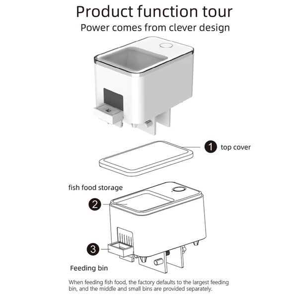 WiFi intelligens időzítésű automatikus adagoló akváriumi aranyhal etető 100 ml kapacitású mobiltelefonos alkalmazásvezérlés