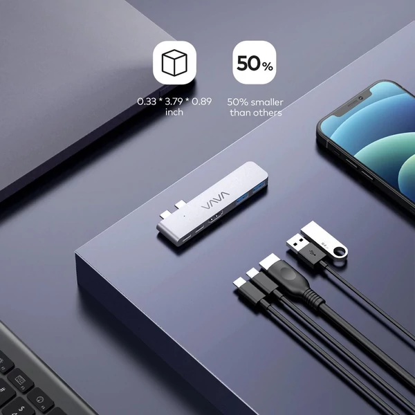 VAVA 5-in-2 USB-C hub VA-UC019 többportos adapter MacBook Air MacBook Pro-hoz