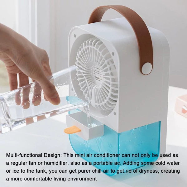 Hordozható légkondicionáló hűtőventilátor 4 szélsebességgel állítható, USB-vel újratölthető - Távoli vezérléssel