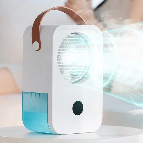 Hordozható légkondicionáló hűtőventilátor 4 szélsebességgel állítható, USB-vel újratölthető - Távoli vezérléssel