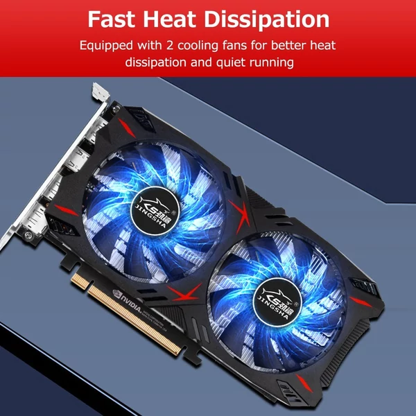 JINGSHA GTX1060 6 GB Gaming grafikus kártya 1506MHz/2002MHz 6GB/GDDR5/192bit memória Kettős hűtőventilátor kivitel 3*DP+HD kimeneti port