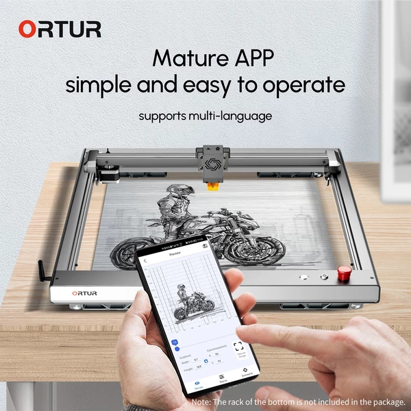Ortur Laser Master 3 10W lézergravírozó + 448x400mm lézervágó alumínium munkaasztal + Y tengely hosszabbító készlet + 4db FFT1.0 összecsukható láb