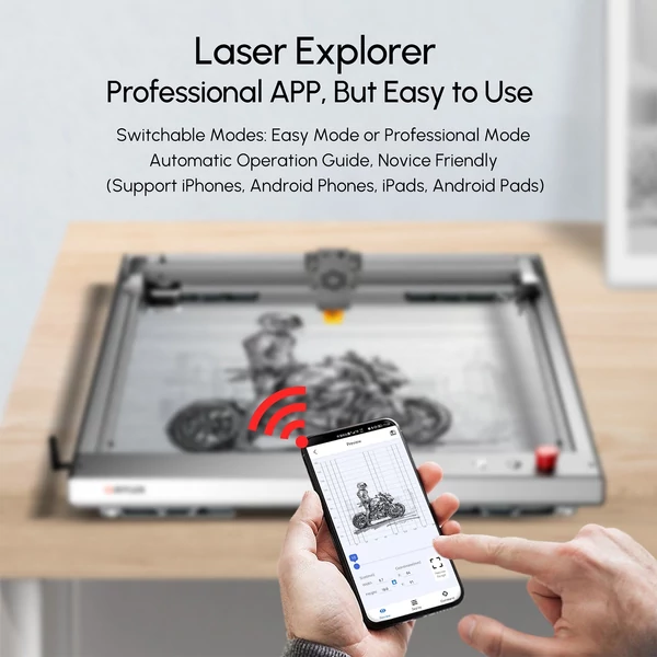 Ortur Laser Master 3 10W lézergravírozó + 448x400mm lézervágó alumínium munkaasztal + Y tengely hosszabbító készlet + 4db FFT1.0 összecsukható láb