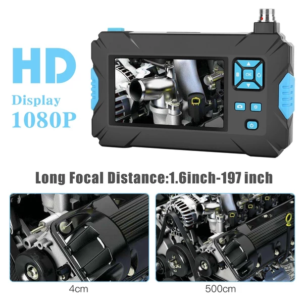 Ipari endoszkópos kamera 1920*1080P 6 LED lámpa IP67 Vízálló ellenőrzés 4,3 hüvelykes LCD kijelzővel 5 méteres kemény vezeték - 5,5 mm kamera átmérő